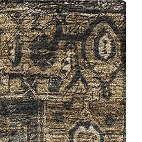 5' X 8' Chocolate Charcoal And Beige Oriental Washable Area Rug With UV Protection