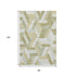 8' Artichoke Green Ivory And Wheat Geometric Washable Area Rug With UV Protection