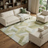 8' Artichoke Green Ivory And Wheat Geometric Washable Area Rug With UV Protection