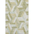 8' Artichoke Green Ivory And Wheat Geometric Washable Area Rug With UV Protection
