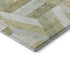 8' Artichoke Green Ivory And Wheat Geometric Washable Area Rug With UV Protection