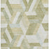 8' Artichoke Green Ivory And Wheat Geometric Washable Area Rug With UV Protection