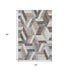 5' X 8' Brown Ivory And Gray Geometric Washable Area Rug With UV Protection