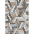 5' X 8' Brown Ivory And Gray Geometric Washable Area Rug With UV Protection