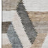 5' X 8' Brown Ivory And Gray Geometric Washable Area Rug With UV Protection