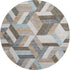 8' X 8' Brown Ivory And Gray Geometric Washable Round Rug With UV Protection