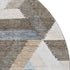 8' X 8' Brown Ivory And Gray Geometric Washable Round Rug With UV Protection