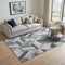 5' X 8' Blue Silver And Gray Geometric Washable Area Rug With UV Protection