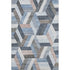 9' X 12' Blue Silver And Gray Geometric Washable Area Rug With UV Protection