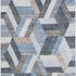 9' X 12' Blue Silver And Gray Geometric Washable Area Rug With UV Protection