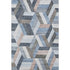 9' X 12' Blue Silver And Gray Geometric Washable Area Rug With UV Protection