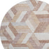 8' X 8' Copper Ivory And Gray Geometric Washable Round Rug With UV Protection