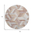 8' X 8' Copper Ivory And Gray Geometric Washable Round Rug With UV Protection