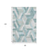 8' Teal Ivory And Gray Geometric Washable Area Rug With UV Protection