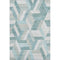 8' Teal Ivory And Gray Geometric Washable Area Rug With UV Protection