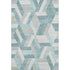 8' Teal Ivory And Gray Geometric Washable Area Rug With UV Protection