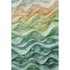 8' Teal Peach And Lime Green Abstract Washable Area Rug With UV Protection