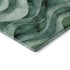 8' Teal Peach And Lime Green Abstract Washable Area Rug With UV Protection