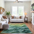 8' Teal Peach And Lime Green Abstract Washable Area Rug With UV Protection