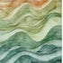 8' Teal Peach And Lime Green Abstract Washable Area Rug With UV Protection