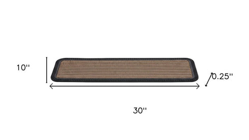 Set Of Six Black And Natural Polypropylene And Rubber Stair Treads