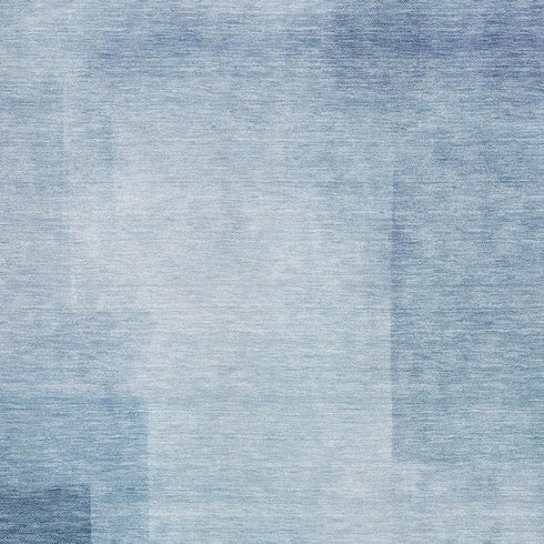 5' X 8' Blue And Ivory Geometric Washable Area Rug With UV Protection