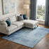 8' Blue And Ivory Geometric Washable Area Rug With UV Protection