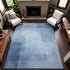 8' Blue And Ivory Geometric Washable Area Rug With UV Protection