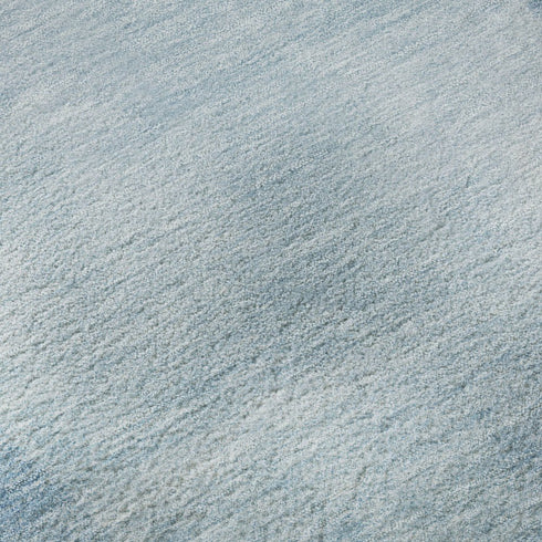 8' Blue And Ivory Geometric Washable Area Rug With UV Protection