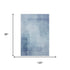 8' Blue And Ivory Geometric Washable Area Rug With UV Protection