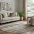 8' X 8' Brown And Beige Striped Washable Round Rug With UV Protection