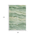8' Green And Beige Striped Washable Area Rug With UV Protection