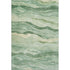 8' Green And Beige Striped Washable Area Rug With UV Protection
