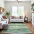 8' Green And Beige Striped Washable Area Rug With UV Protection