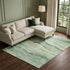 8' Green And Beige Striped Washable Area Rug With UV Protection