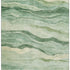 8' Green And Beige Striped Washable Area Rug With UV Protection