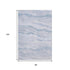 8' Sky Blue And Ivory Striped Washable Area Rug With UV Protection