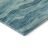 8' X 8' Turquoise And Ivory Striped Washable Round Rug With UV Protection