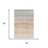 5' X 8' Coral Ivory And Gray Striped Washable Area Rug With UV Protection