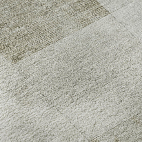 5' X 8' Beige Ivory And Taupe Geometric Washable Area Rug With UV Protection