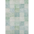 5' X 8' Pale Aqua Mint Green And Ivory Geometric Washable Area Rug With UV Protection
