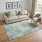 5' X 8' Pale Aqua Mint Green And Ivory Geometric Washable Area Rug With UV Protection