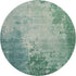 8' X 8' Emerald And Denim Blue Abstract Washable Round Rug With UV Protection