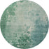 8' X 8' Emerald And Denim Blue Abstract Washable Round Rug With UV Protection