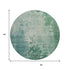 8' X 8' Emerald And Denim Blue Abstract Washable Round Rug With UV Protection