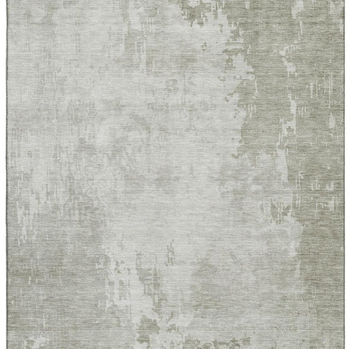 5' X 8' Linen And Beige Abstract Washable Area Rug With UV Protection