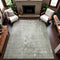 9' X 12' Linen And Beige Abstract Washable Area Rug With UV Protection
