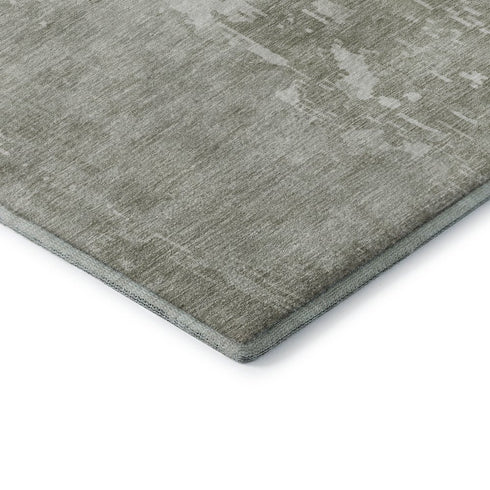 9' X 12' Linen And Beige Abstract Washable Area Rug With UV Protection