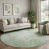 8' X 8' Mint Green And Beige Abstract Washable Round Rug With UV Protection