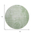 8' X 8' Mint Green And Beige Abstract Washable Round Rug With UV Protection